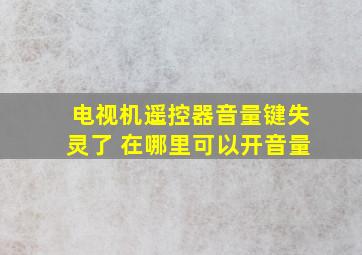 电视机遥控器音量键失灵了 在哪里可以开音量